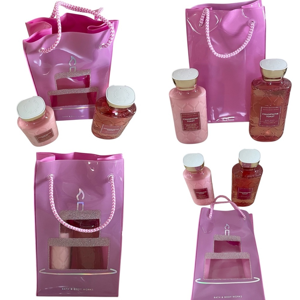 Bath & Body Works Champagne Toast Body Wash & Lotion Full Size Set with Tote Bag - Picture 2 of 12